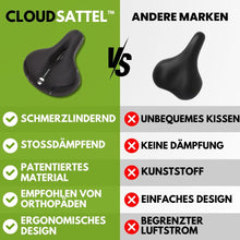 Lade das Bild in den Galerie-Viewer, Cloudsattel - orthopädischer schmerzlindernder Radsattel für alle Fahrräder
