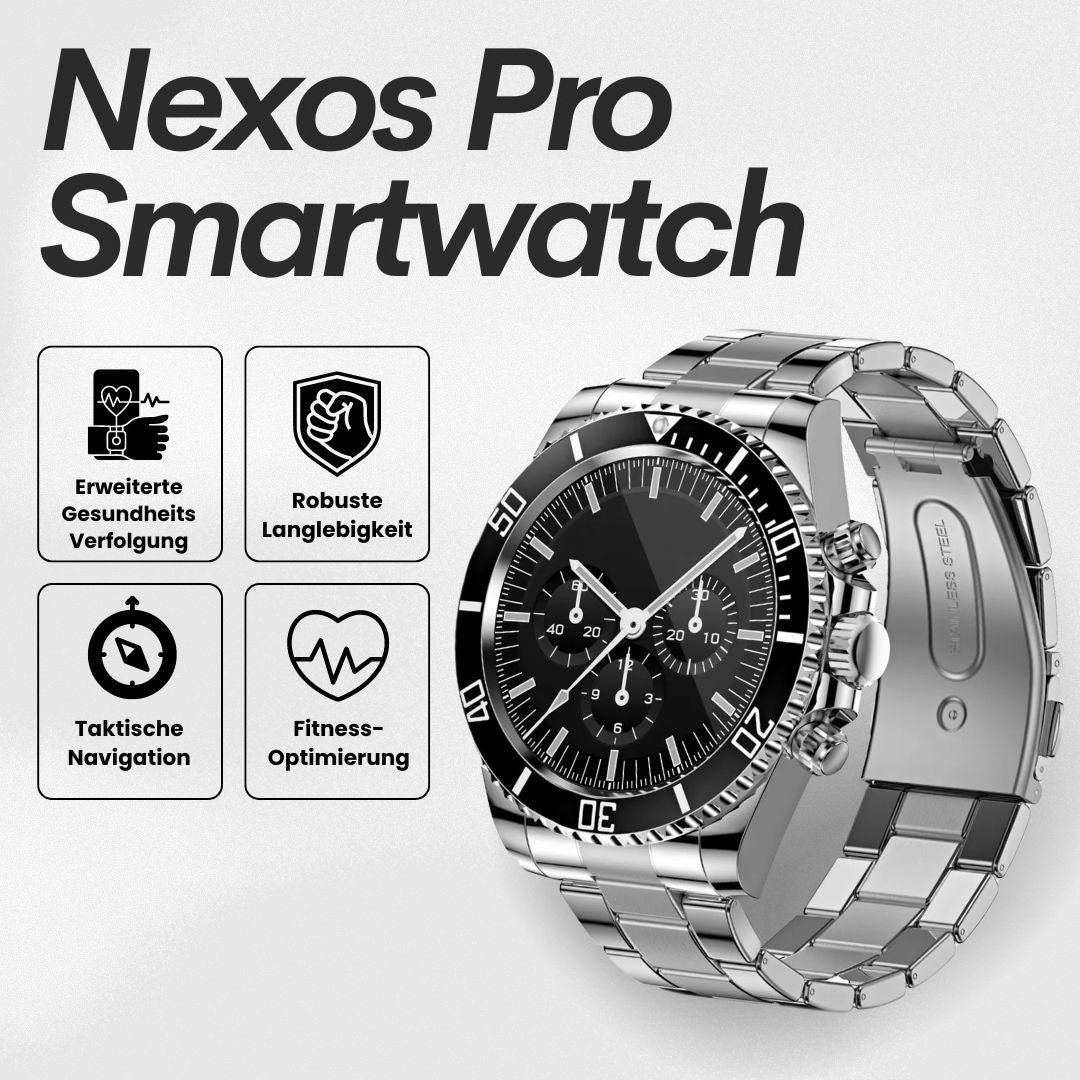 Nexos Pro Smartwatch - Unzerstörbare Gesundheitsuhr (2026)