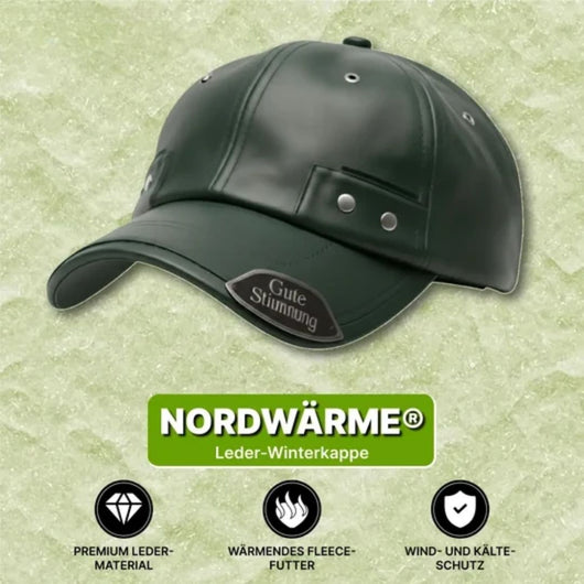 Nordwärme® Leder-Winterkappe mit Fleece-Futter