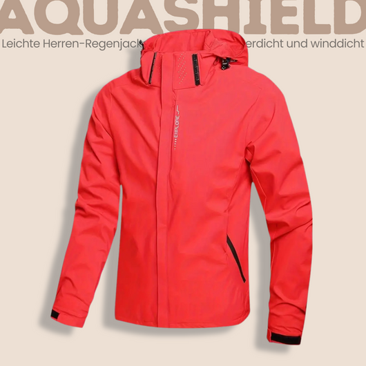 AquaShield - Leichte Herren-Regenjacke mit Kapuze, wasserdicht und winddicht