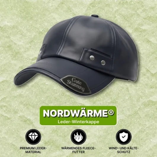 Nordwärme® Leder-Winterkappe mit Fleece-Futter