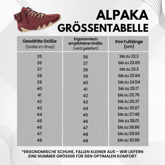 Alpaka - orthopädische, wasserdichte & rutschfeste Leder-Barfußschuhe für Schwangerschaft & Nachgeburt