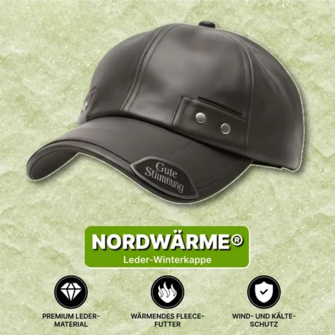 Nordwärme® Leder-Winterkappe mit Fleece-Futter