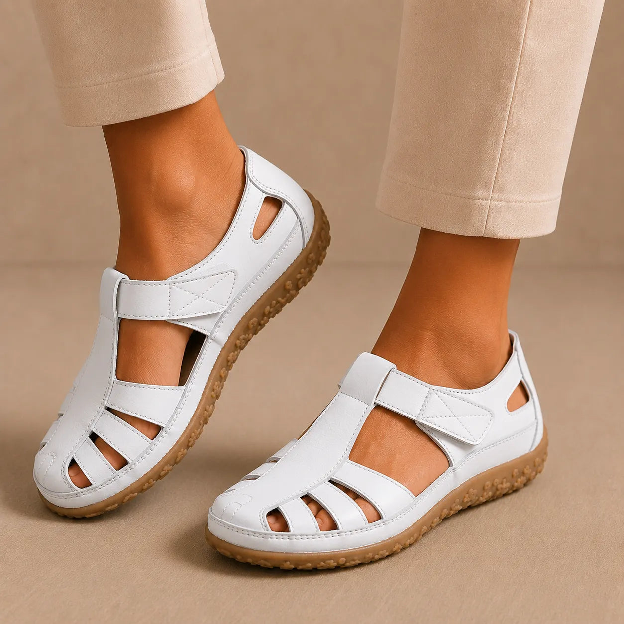 BellaVita Komfort-Sandale aus Leder — Premium-Soft · Rutschfest · Federleicht