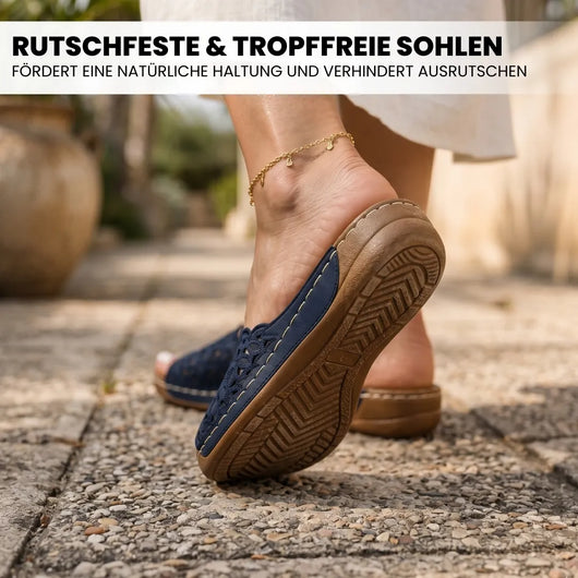 FloraVita - Schmerzlindernde Vintage-Sandale aus Leder | Rutschfest & Federleicht