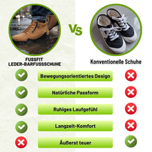 Lade das Bild in den Galerie-Viewer, FussFit - ergonomische, schmerzlindernde, rutschfeste Leder-Barfußschuhe