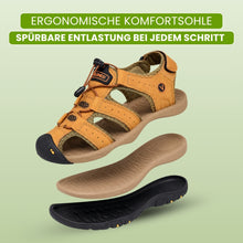 Lade das Bild in den Galerie-Viewer, GrundFest Herren-Sandale aus Leder | Geschlossene Zehenkappe · Robuste Sohle · Rutschfest
