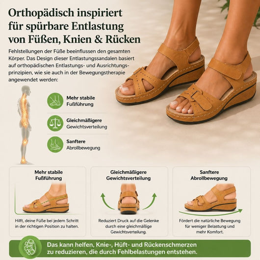 OrthoLine - Schmerzlinderne Komfort-Sandalen | Ergonomisches Fußbett · Rutschfest · Federleicht