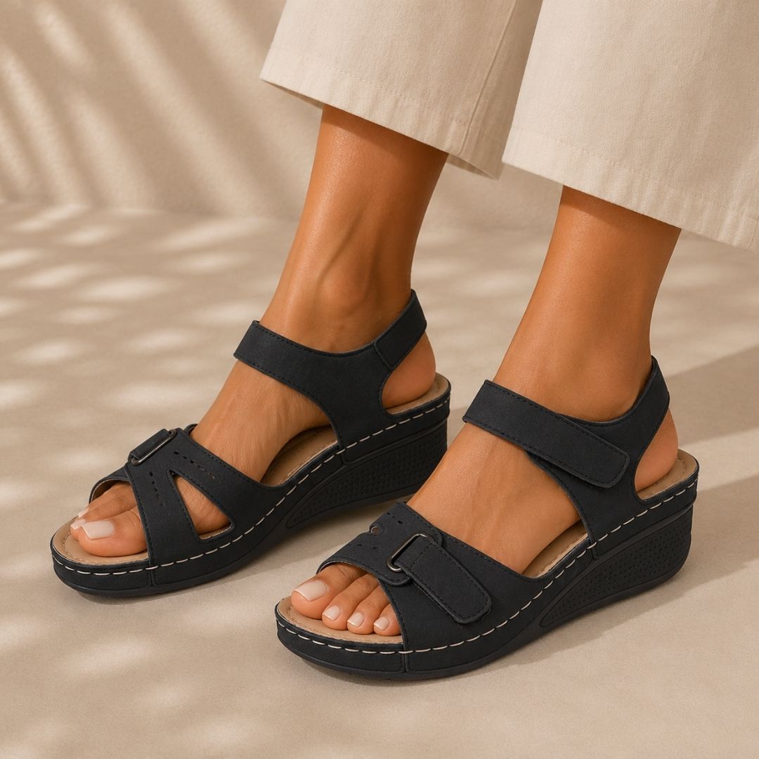 OrthoLine - Schmerzlinderne Komfort-Sandalen | Ergonomisches Fußbett · Rutschfest · Federleicht