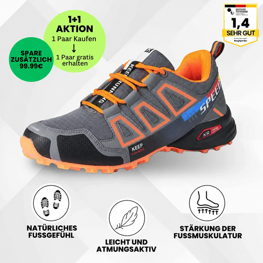 OrthoTrekking - ergonomische schmerzlindernde Trekking u.- Wanderschuhe - (1+1  Gratis)