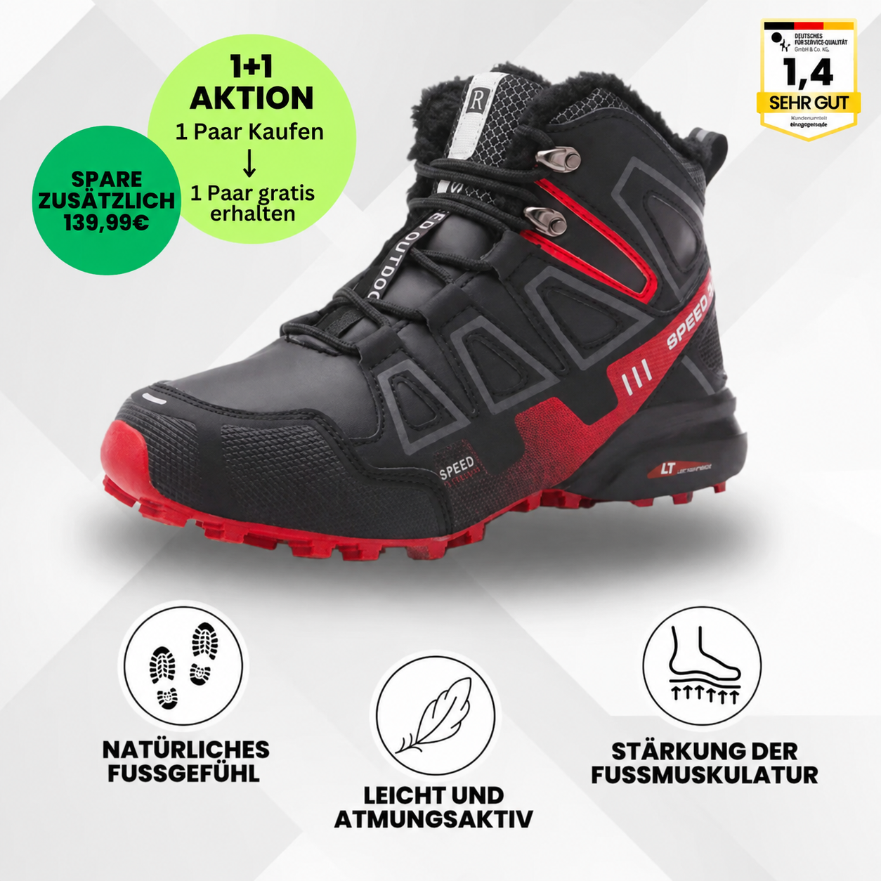OrthoTrekking Pro - ergonomische schmerzlindernde Trekking u.-Wanderschuhe  - Sonderaktion 1+1 Gratis