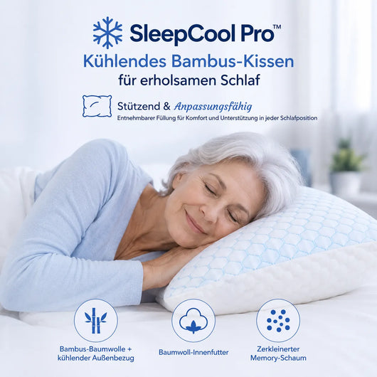 SleepCool Pro - Kühlendes & ergonomisches Bambus-Kissen für erholsamen Schlaf