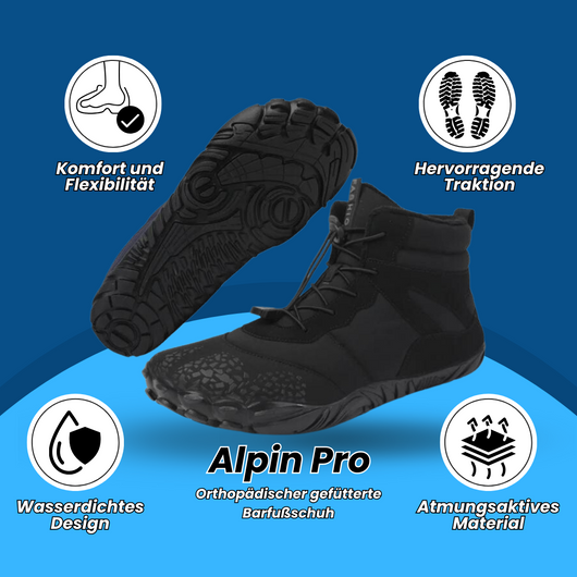 Alpin Pro - Orthopädischer gefütterte Barfußschuh für mehr Komfort 2.0