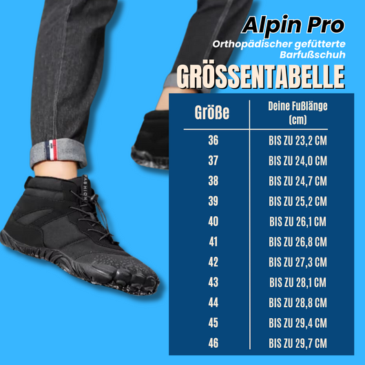 Alpin Pro - Orthopädischer gefütterte Barfußschuh für mehr Komfort 2.0